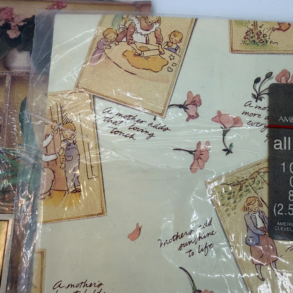 Vintage Wrapping Paper Lot of 2 Giant Sheets Bridal Shower Baby Shower - Picture 5 of 9